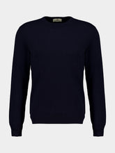 Piacenza 1733 Dark Blue Cashmere Crew-Neck Jumper