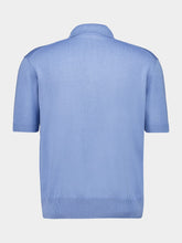 Piacenza 1733 Denim Blue Silk and Cotton Knit Polo