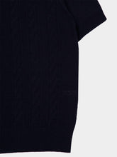 Piacenza 1733 Navy Blue Silk and Cotton Knit Polo