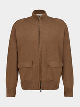 Piacenza 1733 Brown Wool Full-Zip Cardigan