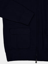 Piacenza 1733 Navy Blue Full-Zip Wool Cardigan