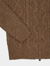 Piacenza 1733 Marron Brown Cable-Knit Wool Cardigan