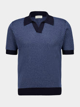Piacenza 1733 Dark Blue Silk and Linen Sailor Knit Polo