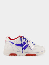 Off-White White and Cobalt Out of Office Leather Sneakers