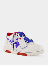Off-White White and Cobalt Out of Office Leather Sneakers
