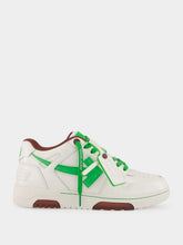 Off-White White and Green Out of Office Leather Sneakers