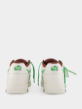 Off-White White and Green Out of Office Leather Sneakers