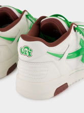 Off-White White and Green Out of Office Leather Sneakers