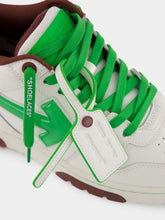 Off-White White and Green Out of Office Leather Sneakers