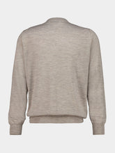 Brunello Cucinelli Stone Grey and Beige Virgin Wool and Cashmere Jumper
