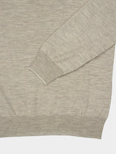 Brunello Cucinelli Stone Grey and Beige Virgin Wool and Cashmere Jumper