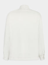 Brunello Cucinelli White Linen Button-Up Shirt with Pockets