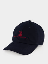 Brunello Cucinelli Navy Embroidered Cotton Gabardine Baseball Cap