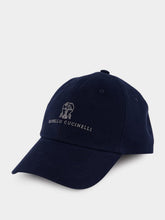 Brunello Cucinelli Navy Baseball Cap with Embroidery