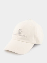 Brunello Cucinelli White Cotton Cap with Embroidered Logo