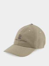 Brunello Cucinelli Khaki Cotton Gabardine Baseball Cap