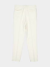 Brunello Cucinelli White Cotton Gabardine Pleated Trousers
