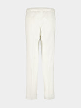Brunello Cucinelli White Cotton Double-Pleated Drawstring Trousers