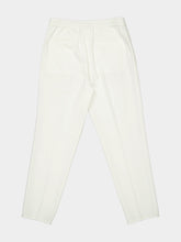 Brunello Cucinelli White Cotton Double-Pleated Drawstring Trousers