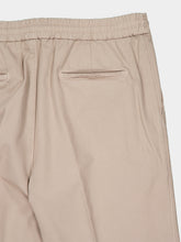 Brunello Cucinelli Beige Cotton Gabardine Drawstring Trousers