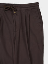 Brunello Cucinelli Brown Cotton Gabardine Drawstring Trousers