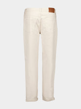 Brunello Cucinelli Cream Garment-Dyed Lightweight Denim Five-Pocket Trousers