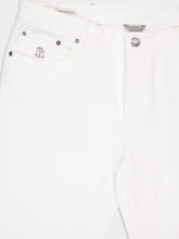 Brunello Cucinelli White Lightweight Denim Five-Pocket Trousers
