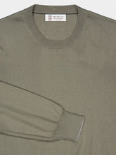 Brunello Cucinelli Khaki Lightweight Cotton Sweater
