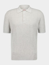 Brunello Cucinelli Light Grey Rib Knit Polo