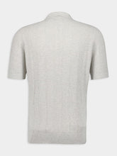 Brunello Cucinelli Light Grey Rib Knit Polo