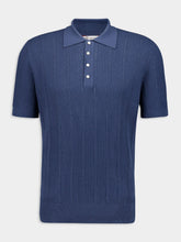Brunello Cucinelli Oxford Blue Rib Knit Polo