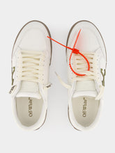 Off-White White and Khaki Vulcanized Low Leather Sneakers