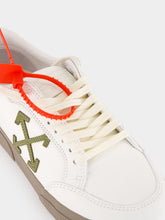 Off-White White and Khaki Vulcanized Low Leather Sneakers