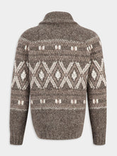 Brunello Cucinelli Brown Geometric Jacquard Alpaca Cardigan