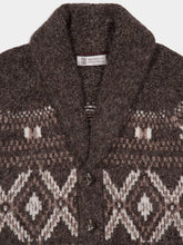 Brunello Cucinelli Brown Geometric Jacquard Alpaca Cardigan