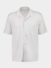 Majestic Filatures Cream Short-Sleeve Linen Button-Up Shirt
