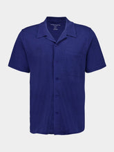 Majestic Filatures Blue Linen Short Sleeve Shirt