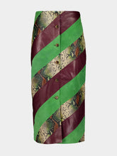 Paula Madeline Multi Stripes Patchwork Leather Pencil Skirt