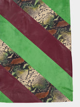 Paula Madeline Multi Stripes Patchwork Leather Pencil Skirt