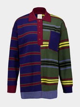 Magdalene Multicolour Striped Embroidered Knitted Top