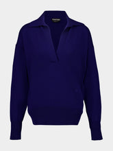 Tom Ford Bright Navy Long Sleeve Cashmere Polo