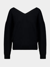 Tom Ford Black Cashmere Off-the-Shoulder V-Neck Knit