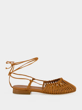 HEREU Tan Mantera Round-Toe Knotted Sandal