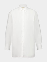 Paula Marla White Relaxed Fit Poplin Shirt with Detachable Flower