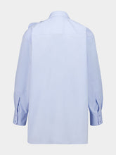 Paula Marla Blue Relaxed Fit Poplin Shirt with Detachable Flower