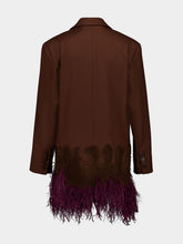 Paula Marys Potting Soil Embroidered Blazer with Feathers