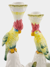 Les Ottomans Set of Two Parrot Ceramic Candle Holders