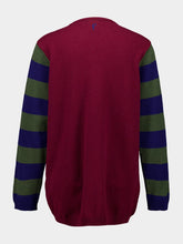 Paula Matilda Cabernet Knitted Long-Sleeved Striped Sleeves Top