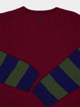 Paula Matilda Cabernet Knitted Long-Sleeved Striped Sleeves Top