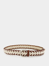 Brunello Cucinelli Beige Braided Leather and Canvas Belt